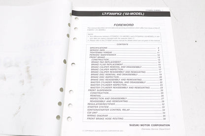 OEM Suzuki 99501-42200-01E LT-F300F Supplementary Service Manual