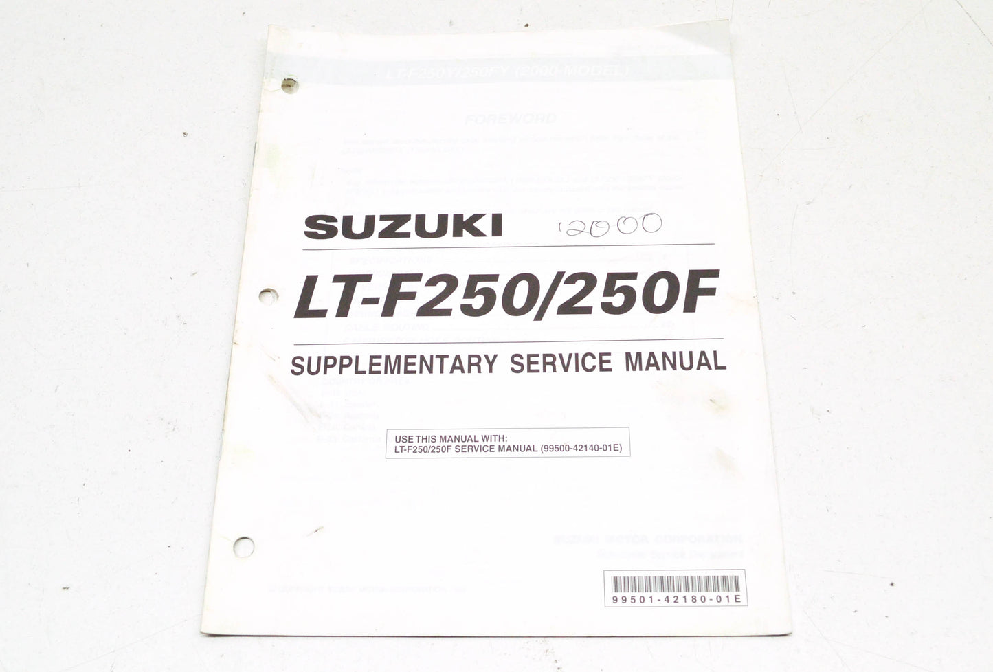 OEM Suzuki 99501-42180-01E LT-F250/250F Supplementary Service Manual