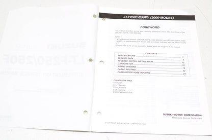 OEM Suzuki 99501-42180-01E LT-F250/250F Supplementary Service Manual