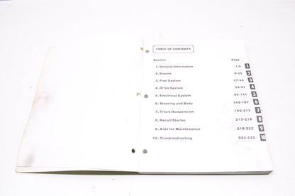 OEM Arctic Cat 2254-827 Service Manual '93 CO,MC,PR,2UP,EXT'S