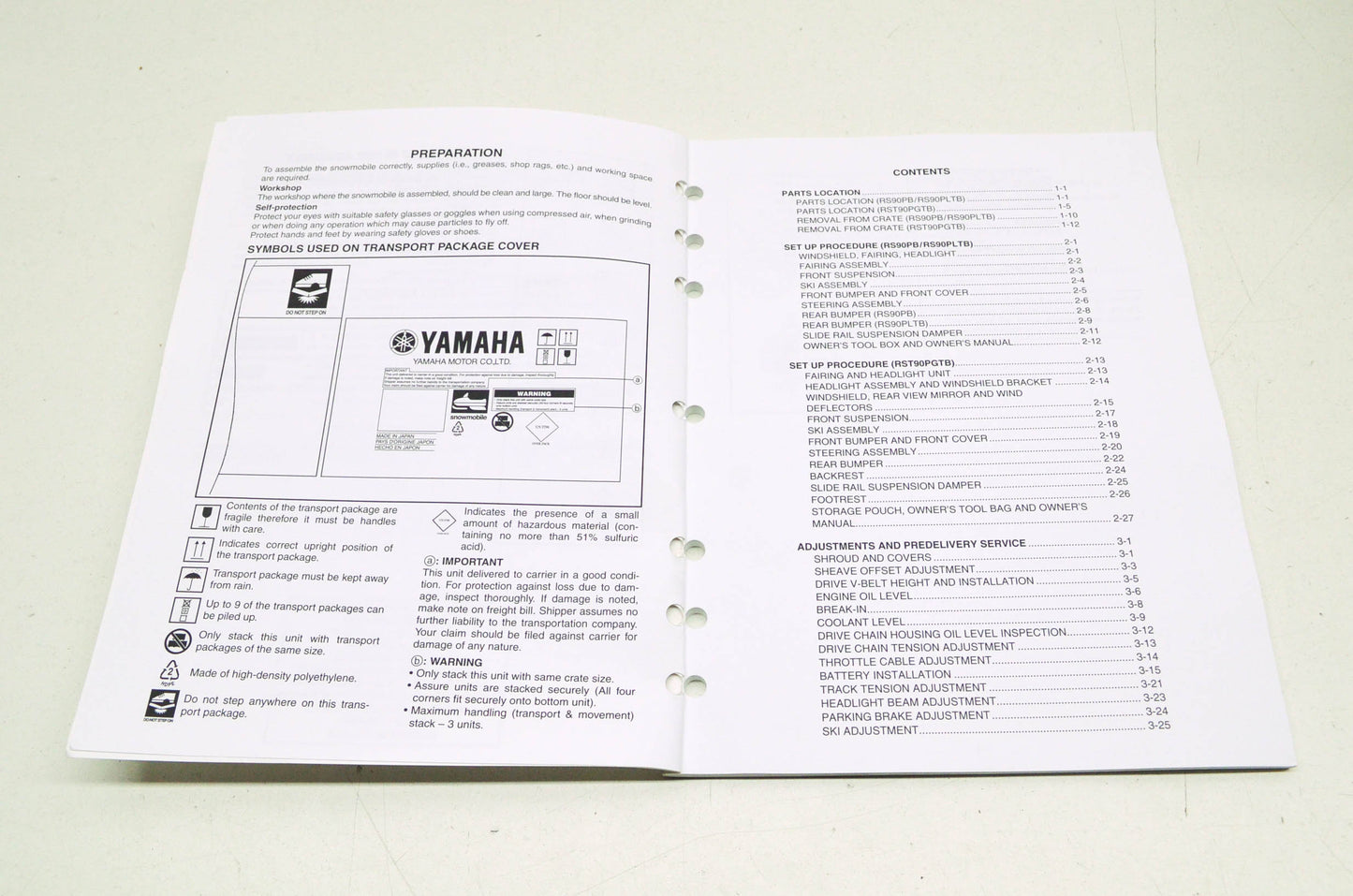 OEM Yamaha LIT-12668-03-03 RS90PB/PLTB & RST90P Assembly Manual NOS
