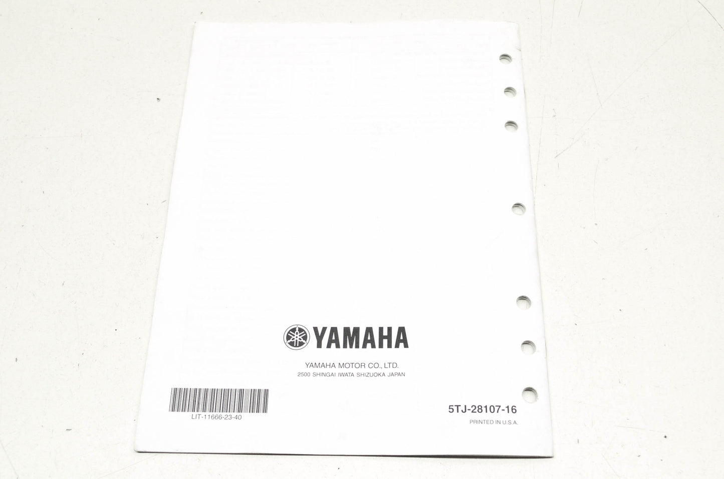 OEM Yamaha LIT-11666-23-40 WR450FA Assembly Manual NOS