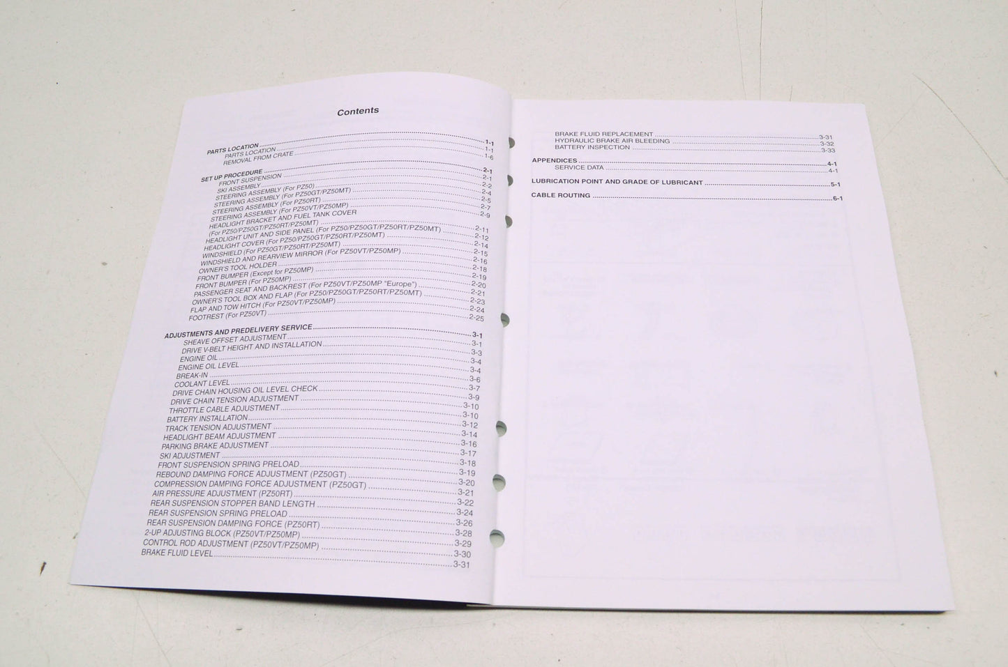 OEM Yamaha LIT-12668-02-67 PZ50X/GTX/MTX/RTX/VT Service Manual NOS
