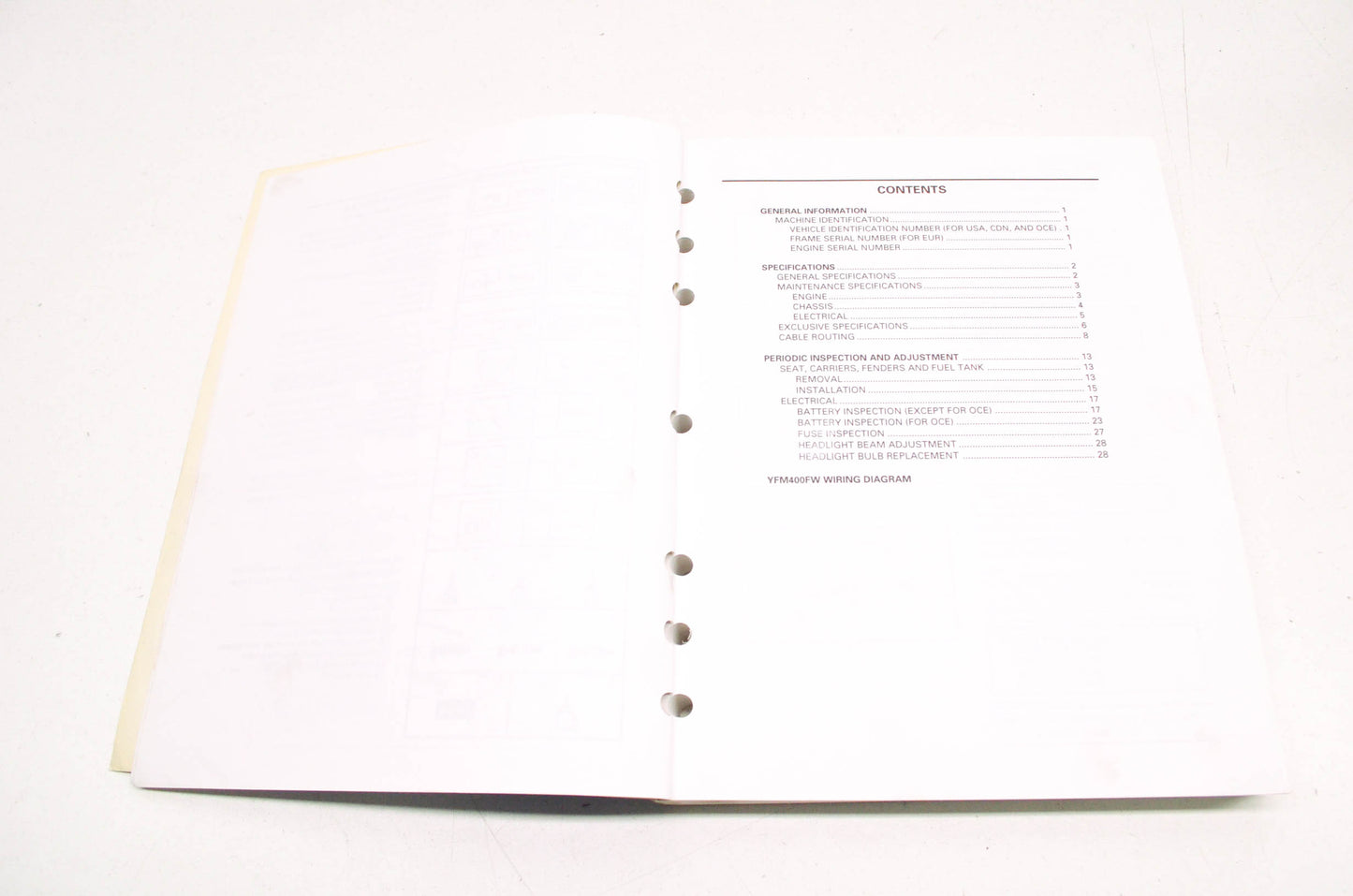 OEM Yamaha LIT-11616-KD-40 YFM400FW (E-K) Service Manual