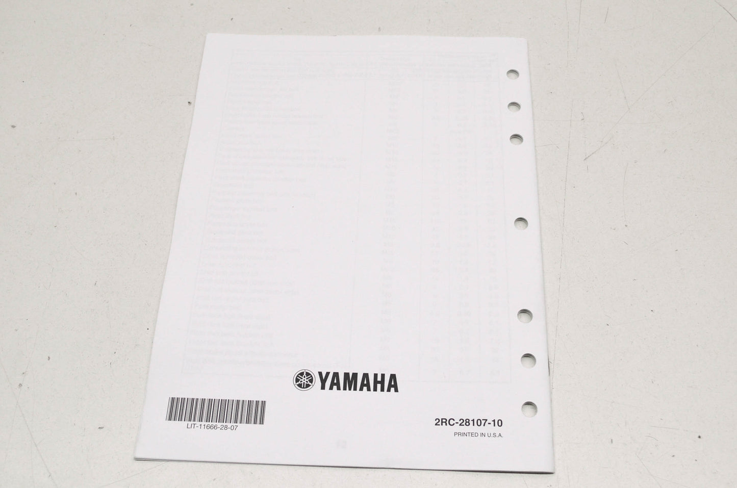 OEM Yamaha LIT-11666-28-07 Assembly Manual 2015 FZ-07 NOS