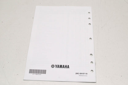 OEM Yamaha LIT-11666-28-07 Assembly Manual 2015 FZ-07 NOS