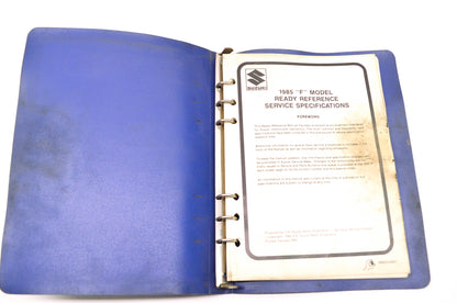 OEM Suzuki 99923-03851 1985 F Model Ready Reference Service Specifications