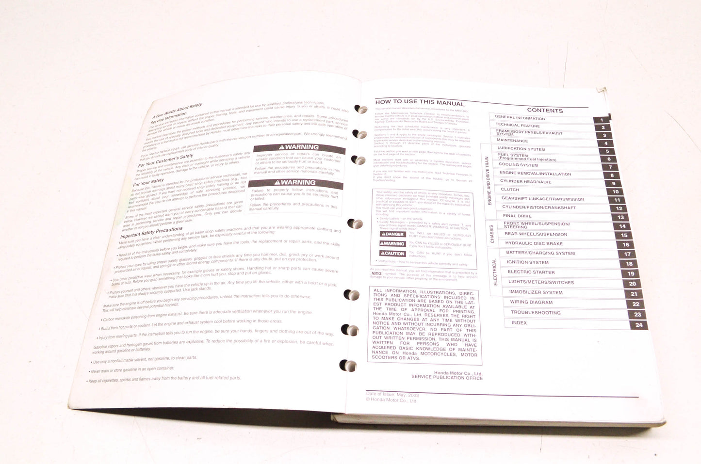 OEM Honda 61MEC01 NRX1800 2004 Service Manual
