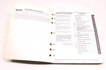 OEM Honda 1995-2000 TRX300, TRX300FW, Fourtrax Service Manual