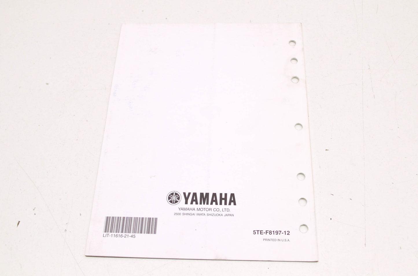 OEM Yamaha LIT-11616-21-45 Service Manual 08 GRIZZLY 400 YFM45 NOS