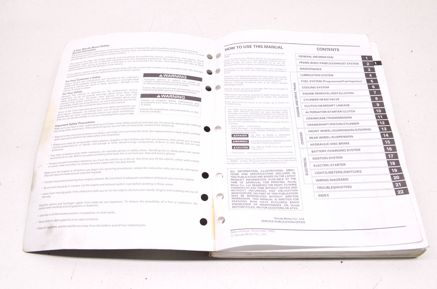 OEM Honda 2000-2004 RVT1000R RC51 Service Manual