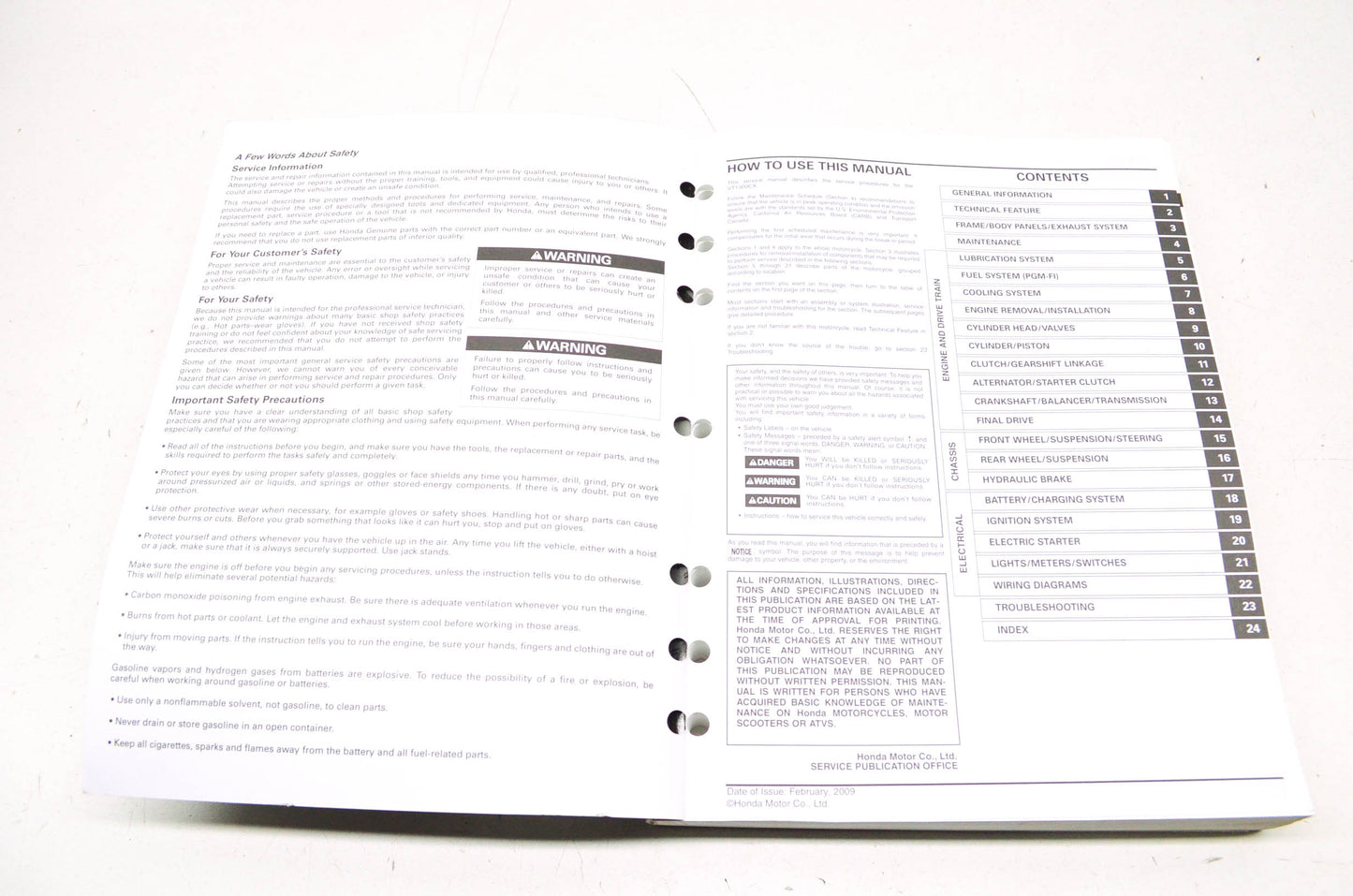 OEM Honda 2010 VT1300CX Fury Service Manual