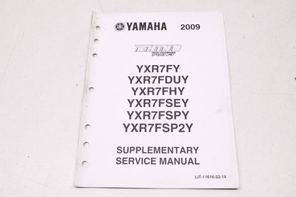 OEM Yamaha LIT-11616-22-14 Service Manual 09 YXR7FY/FDUY/FSPY/F