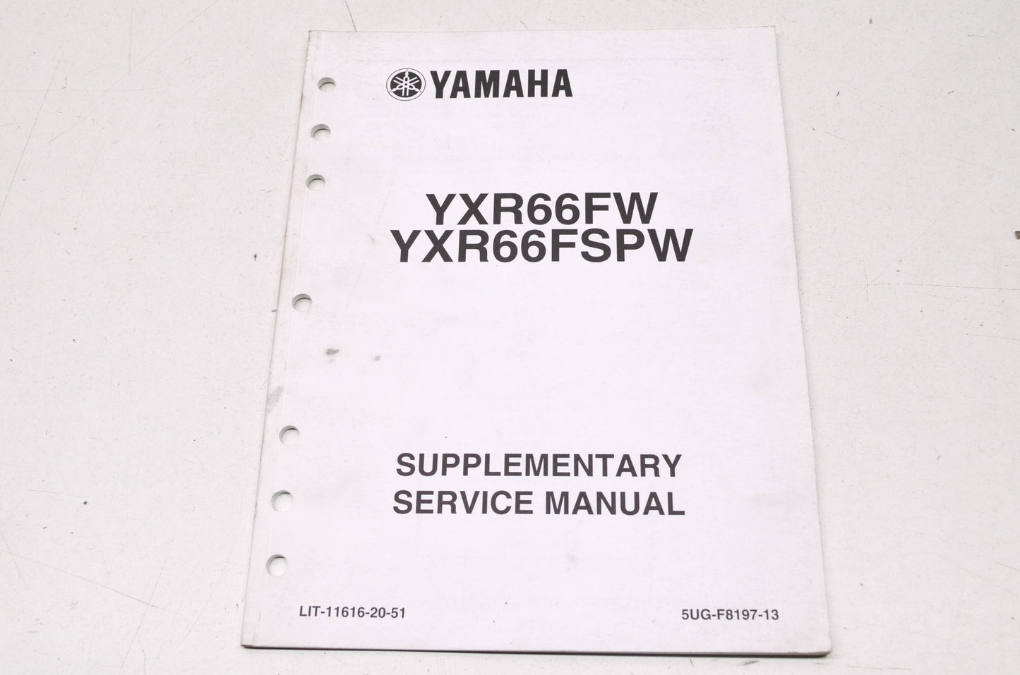 OEM Yamaha LIT-11616-20-51 YXR66FW/FSPW Service Manual Supplement
