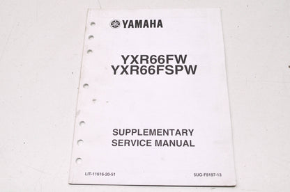 OEM Yamaha LIT-11616-20-51 YXR66FW/FSPW Service Manual Supplement