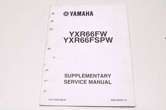 OEM Yamaha LIT-11616-20-51 YXR66FW/FSPW Service Manual Supplement