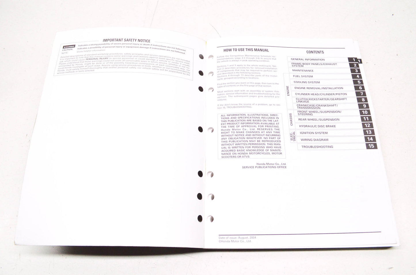 OEM Honda CR80R/RB, CR85R/RB Service Manual
