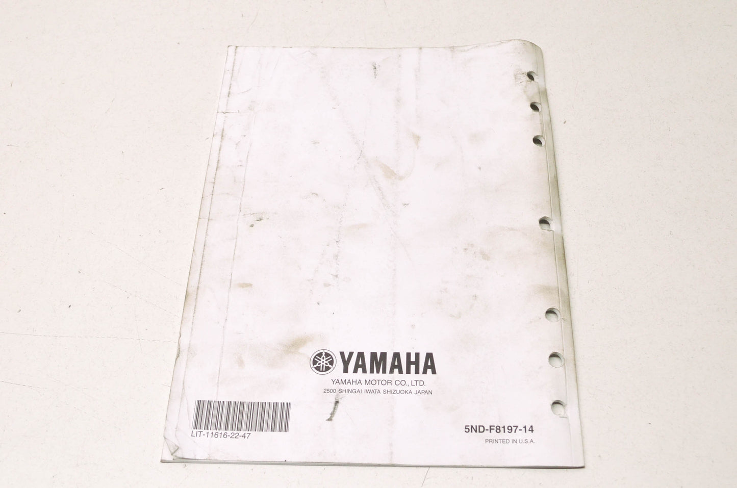 OEM Yamaha LIT-11616-22-47 YFM45FGY Service Manual Supplement NOS