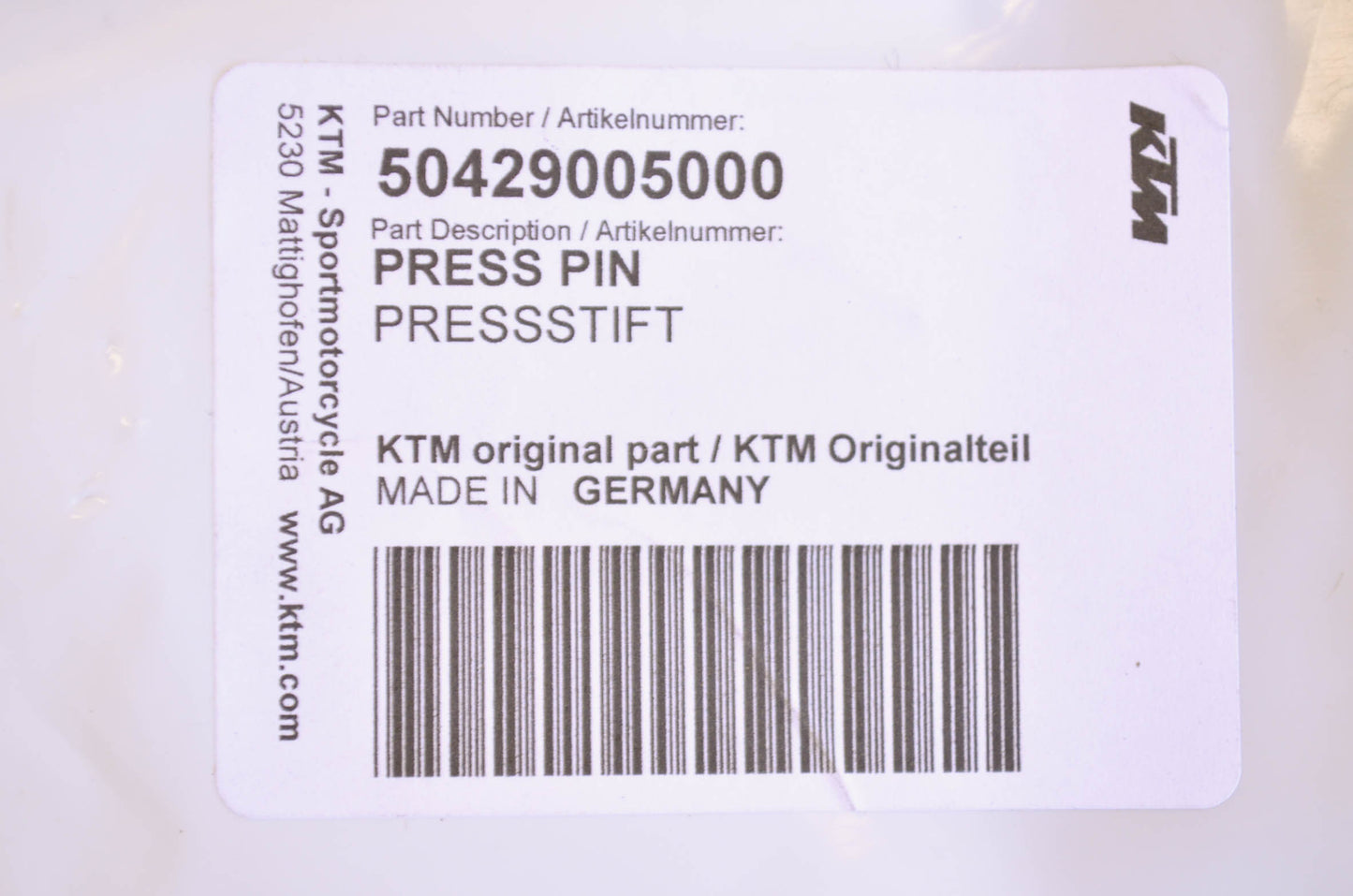 OEM KTM 50429005000 Press Shift Kit NOS