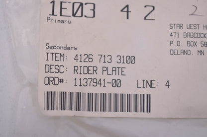 New OEM STIHL 4126 713 3100 Rider Plate NOS