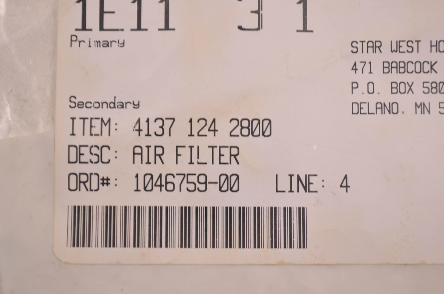 New OEM STIHL 4137 124 2800 Air Filter NOS