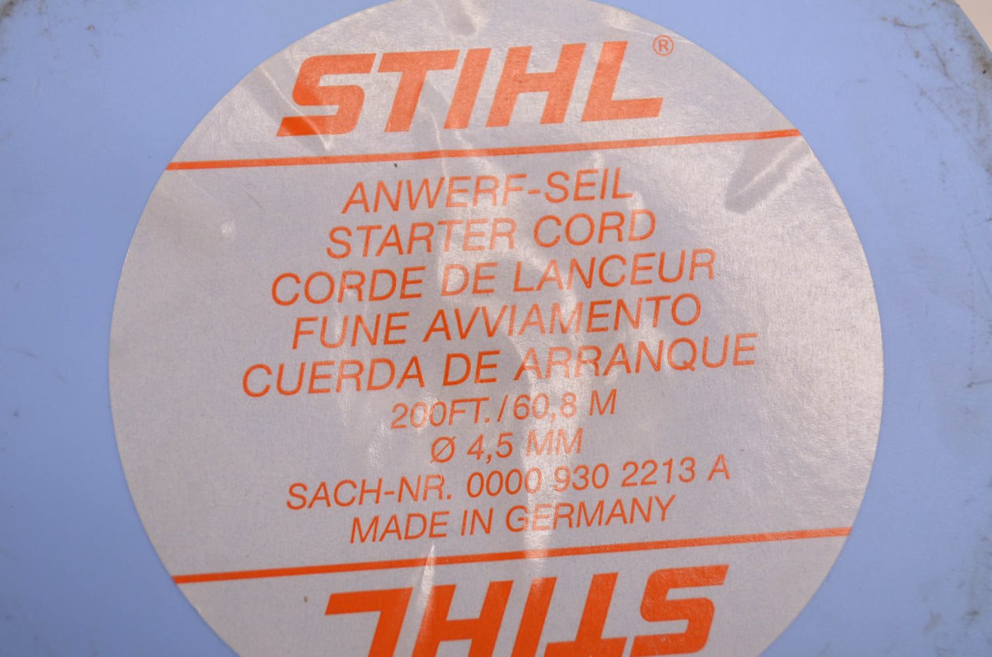 New OEM STIHL Starter Cord 4.5mm x 200 ft NOS
