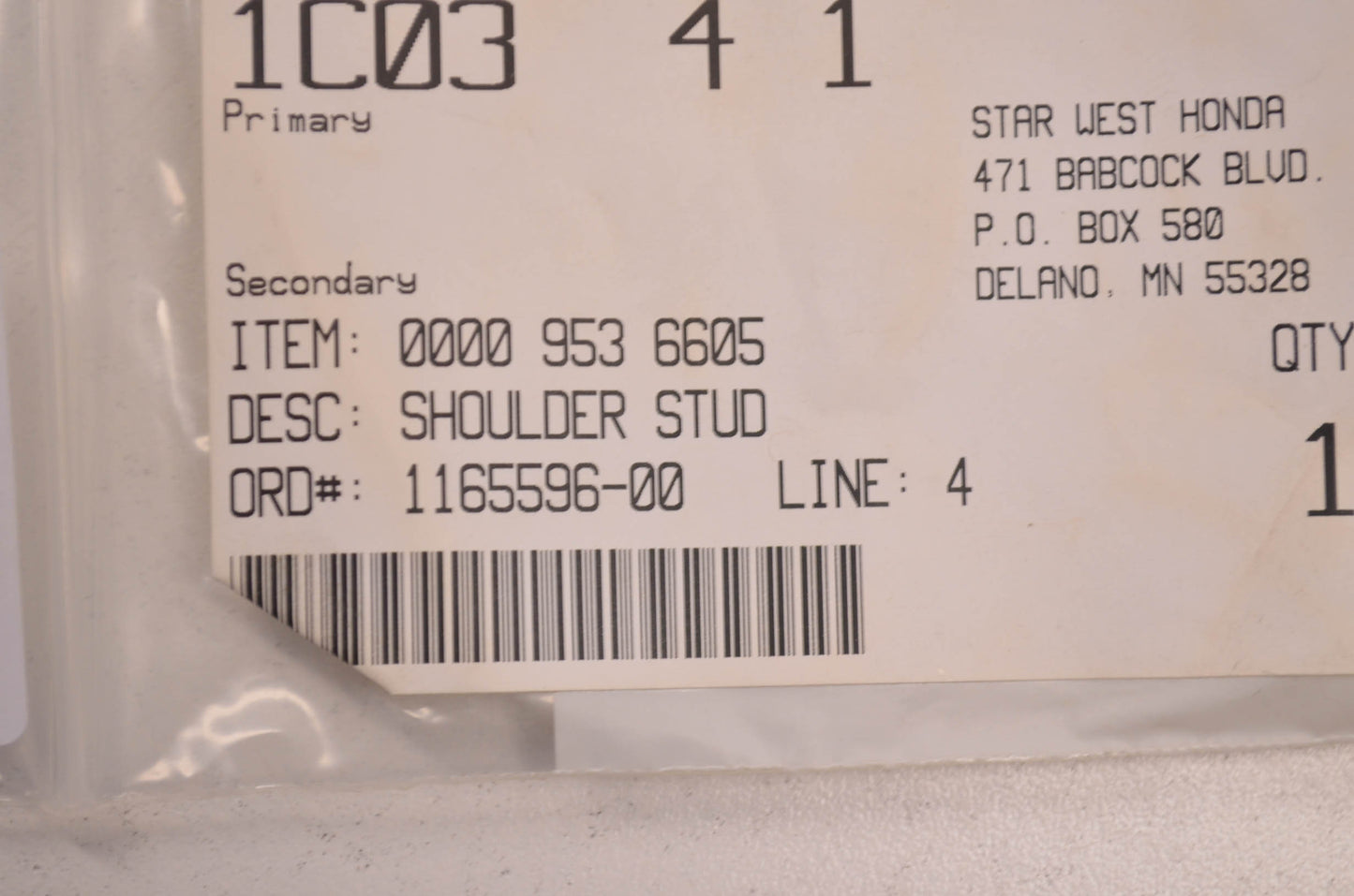 New OEM STIHL Shoulder Bar Stud NOS