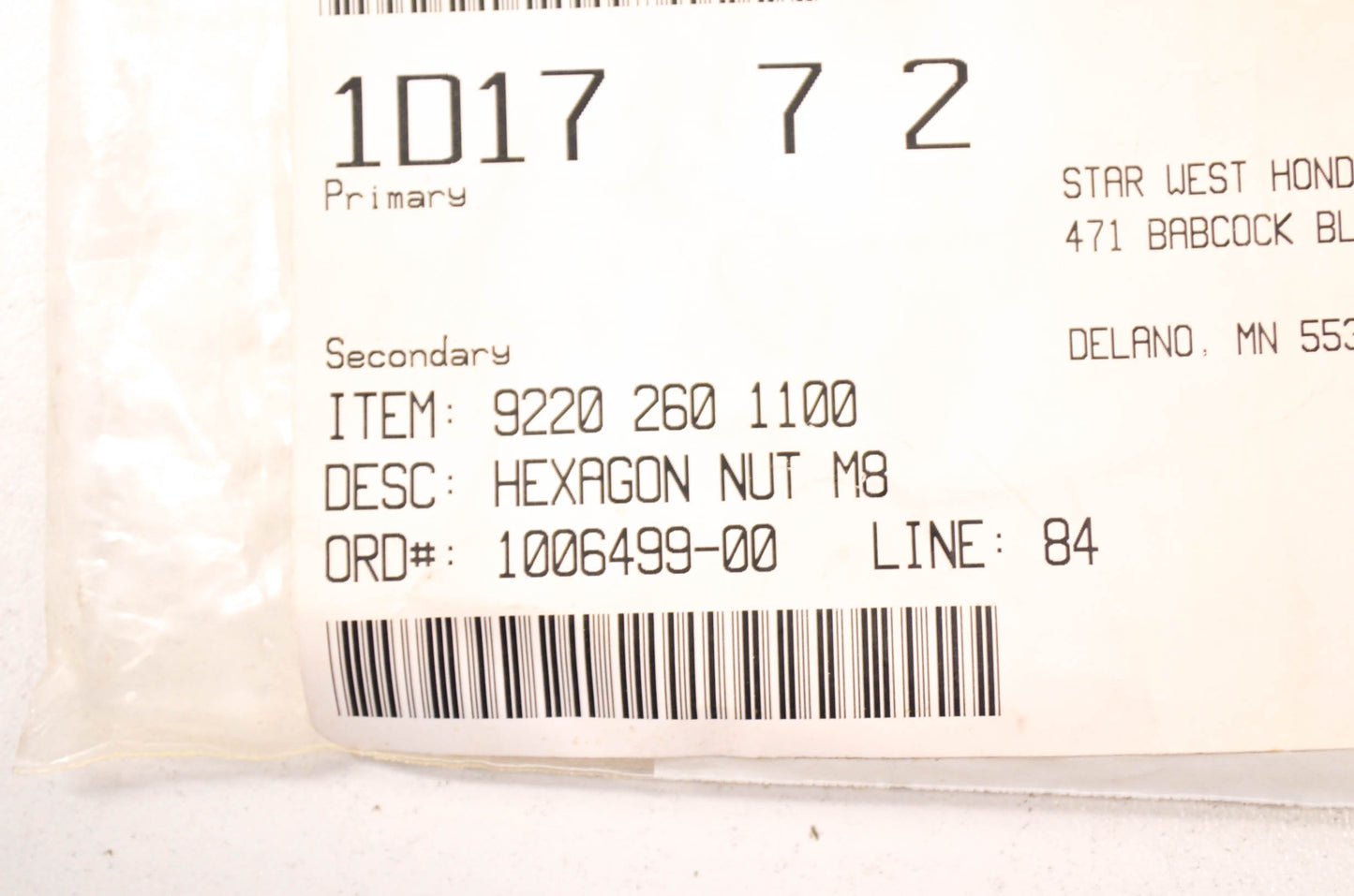 New OEM STIHL Hex Nut M8 QTY 5 NOS