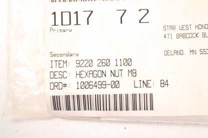 New OEM STIHL Hex Nut M8 QTY 5 NOS