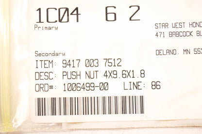OEM STIHL 9417 003 7512 Push Nut NOS