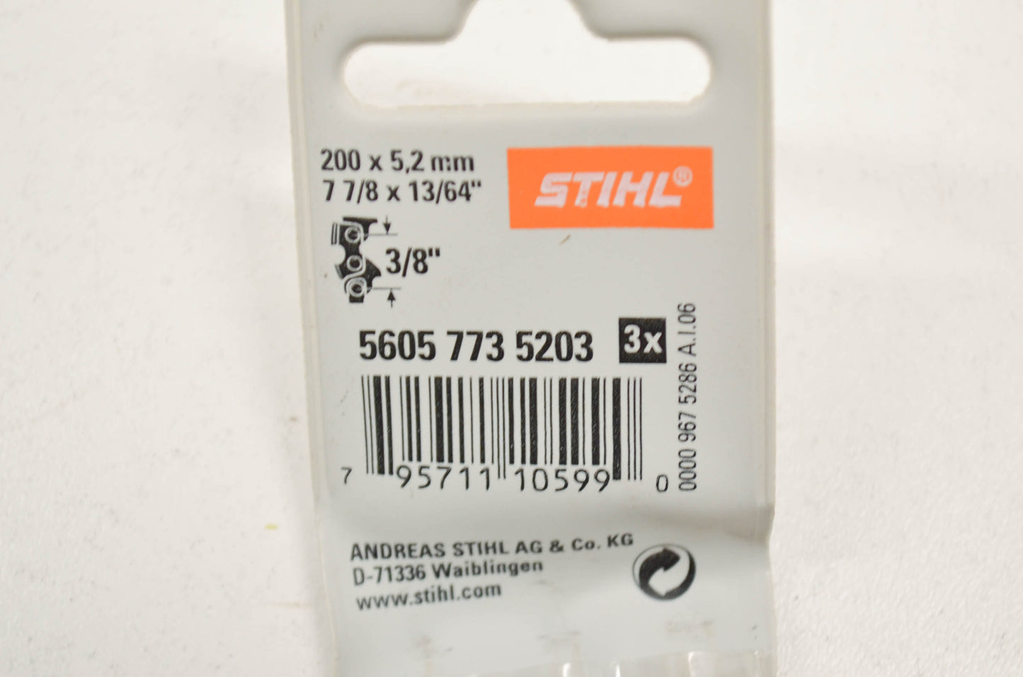 New OEM STIHL Chainsaw File 7 7/8X13/64' QTY 3 NOS