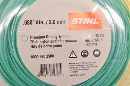 New OEM STIHL Trimmer Line .080' Diameter 2.0mm NOS