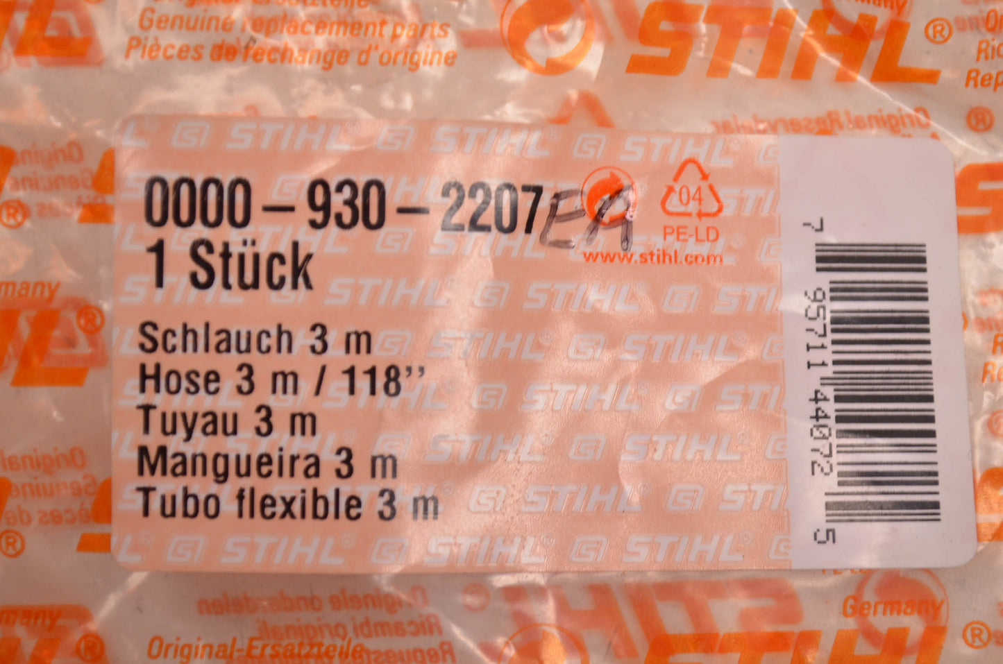New OEM STIHL Hose 3m 118' NOS