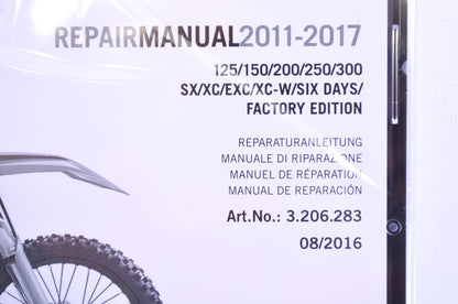 2011-2017 125-300 SX/XC/EXC/XC-W/ SIX DAYS Factory Edition Repair Manual CD Disc