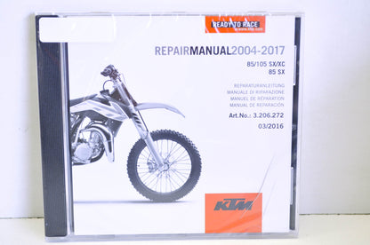 2004-2017 85/105 SX-XC, 85 SX Repair Manual CD Disc NOS