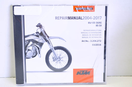 2004-2017 85/105 SX-XC, 85 SX Repair Manual CD Disc NOS