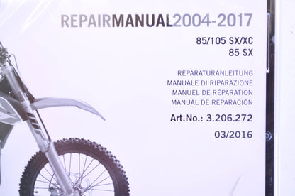 2004-2017 85/105 SX-XC, 85 SX Repair Manual CD Disc NOS