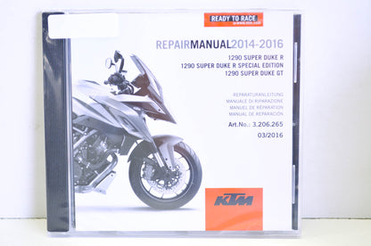 New OEM KTM 2014-2016 1290 Super Duke R/Special Edition GT Repair Manual CD Disc