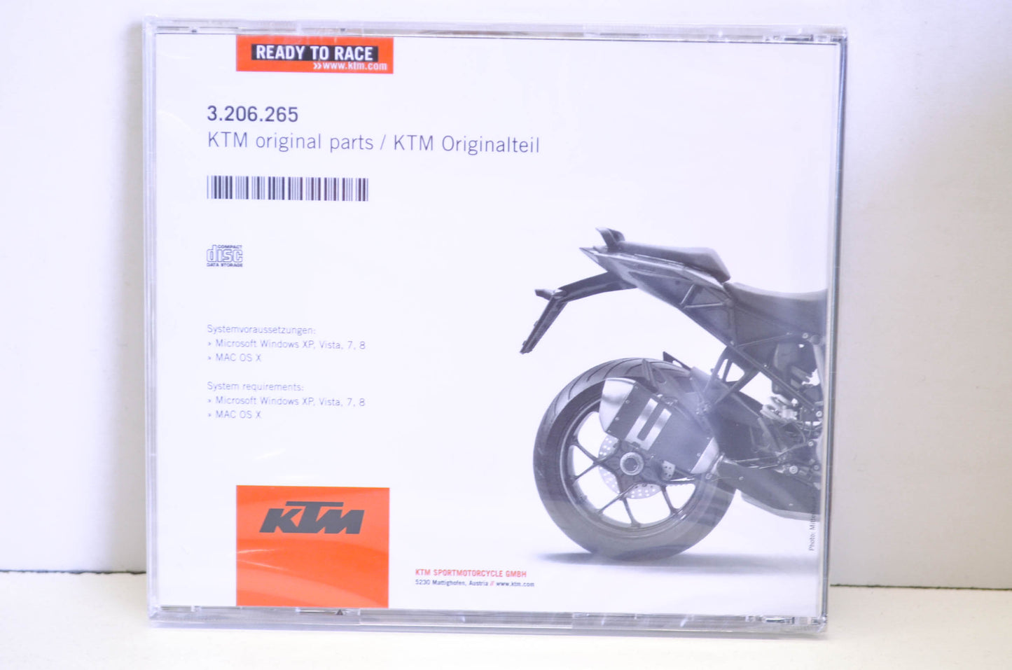 New OEM KTM 2014-2016 1290 Super Duke R/Special Edition GT Repair Manual CD Disc