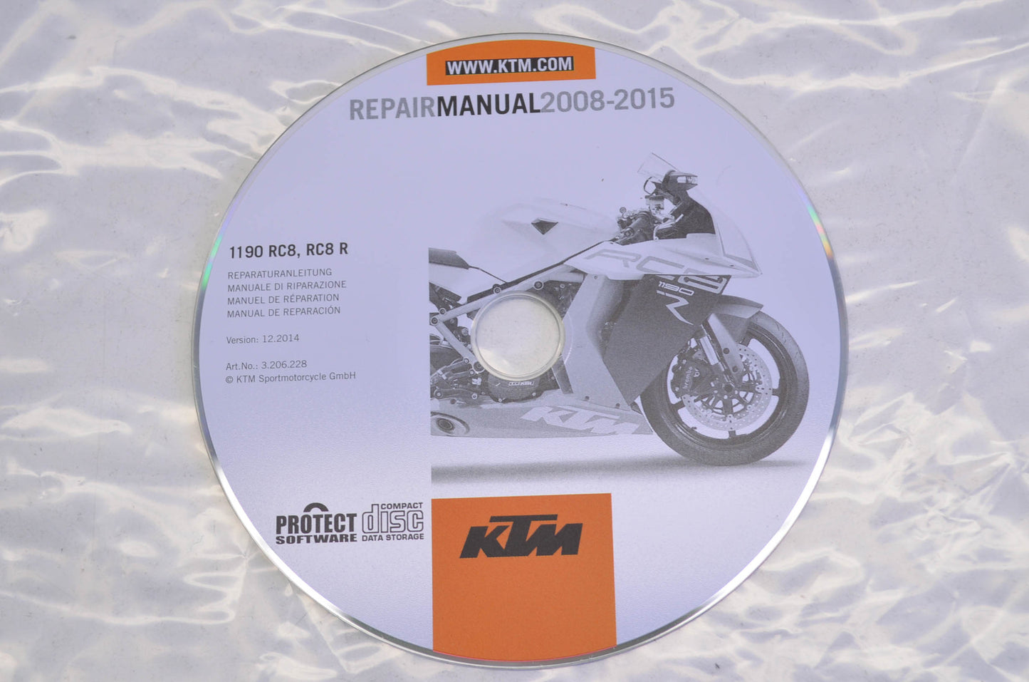 OEM KTM 3206228 2008-2015 1190 RC8, RC8 R Repair Manual CD Disc