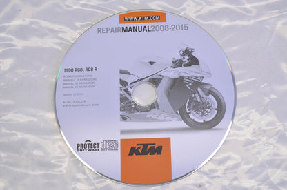OEM KTM 3206228 2008-2015 1190 RC8, RC8 R Repair Manual CD Disc