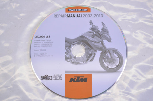OEM KTM 2003-2013 950/990 LC8 Repair Manual CD Disc