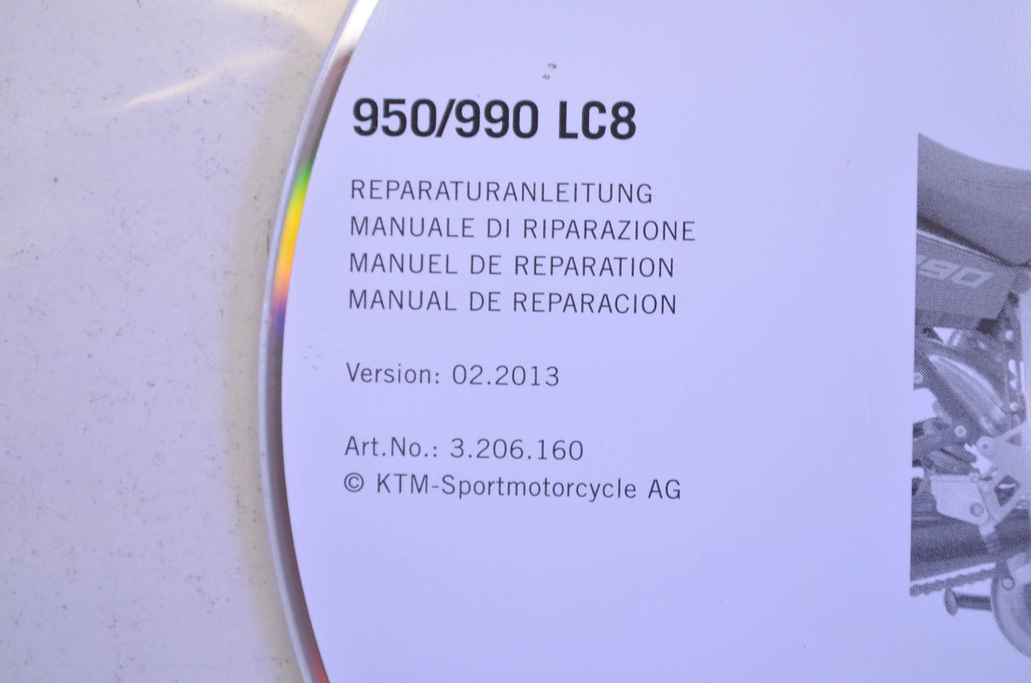 OEM KTM 2003-2013 950/990 LC8 Repair Manual CD Disc