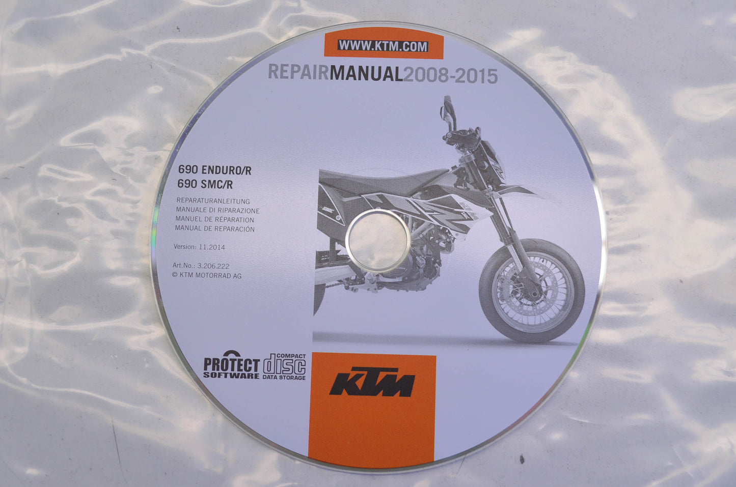 OEM KTM 2008-2015 690 Enduro/R, 690 SMC/R Repair Manual CD Disc