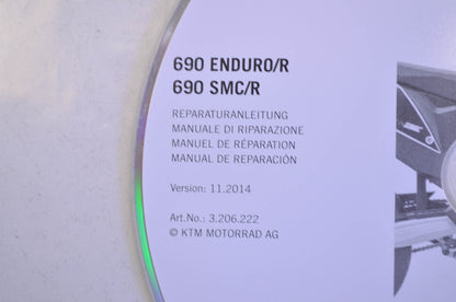 OEM KTM 2008-2015 690 Enduro/R, 690 SMC/R Repair Manual CD Disc