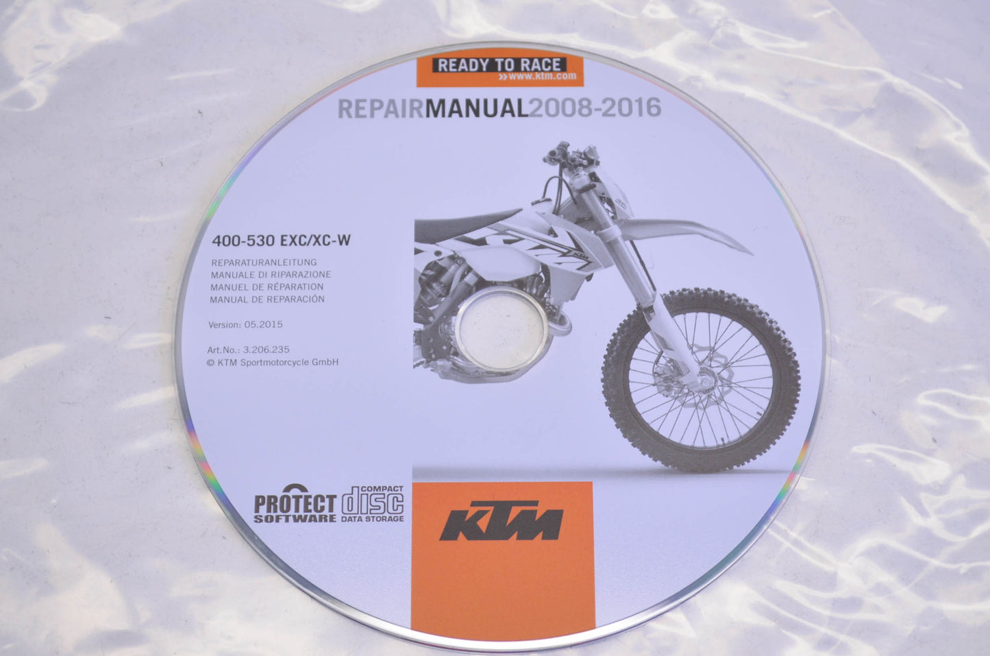 OEM KTM 3206235 2008-2016 400-530 EXC/XC-W Repair Manual CD Disc