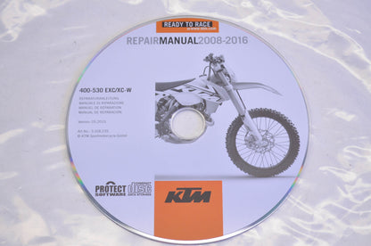 OEM KTM 3206235 2008-2016 400-530 EXC/XC-W Repair Manual CD Disc