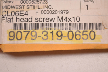 OEM STIHL 9079-319-0650 Flathead Screw M4X10 NOS