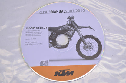 OEM KTM 2007-2010 450/505 SX-F/XC-F Repair Manual CD Disc