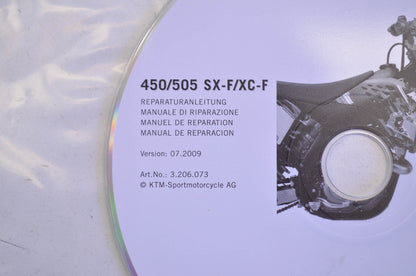OEM KTM 2007-2010 450/505 SX-F/XC-F Repair Manual CD Disc